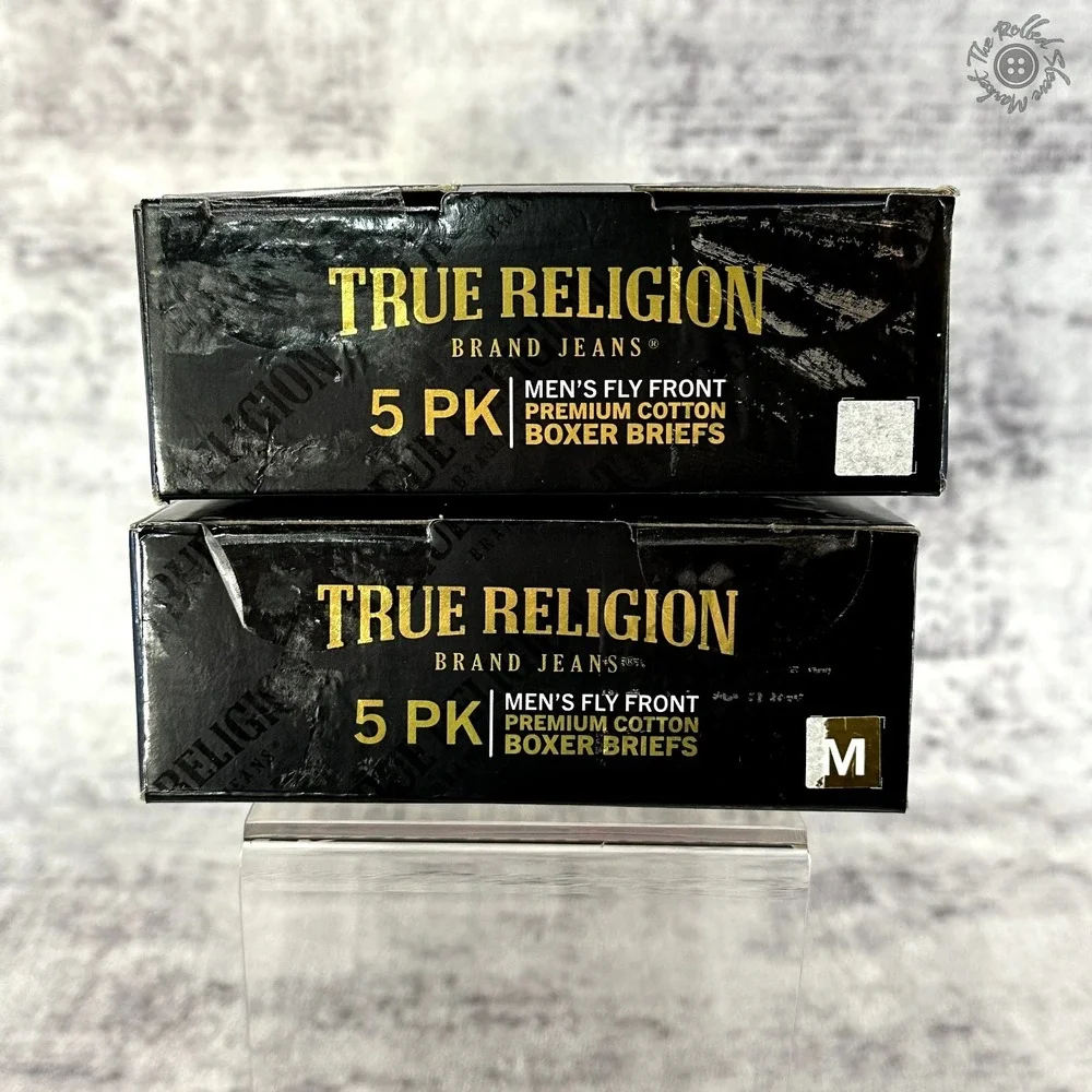 New Lot of (2) 5-Packs True Religion Fly Front Premium Boxer Briefs Men's Medium